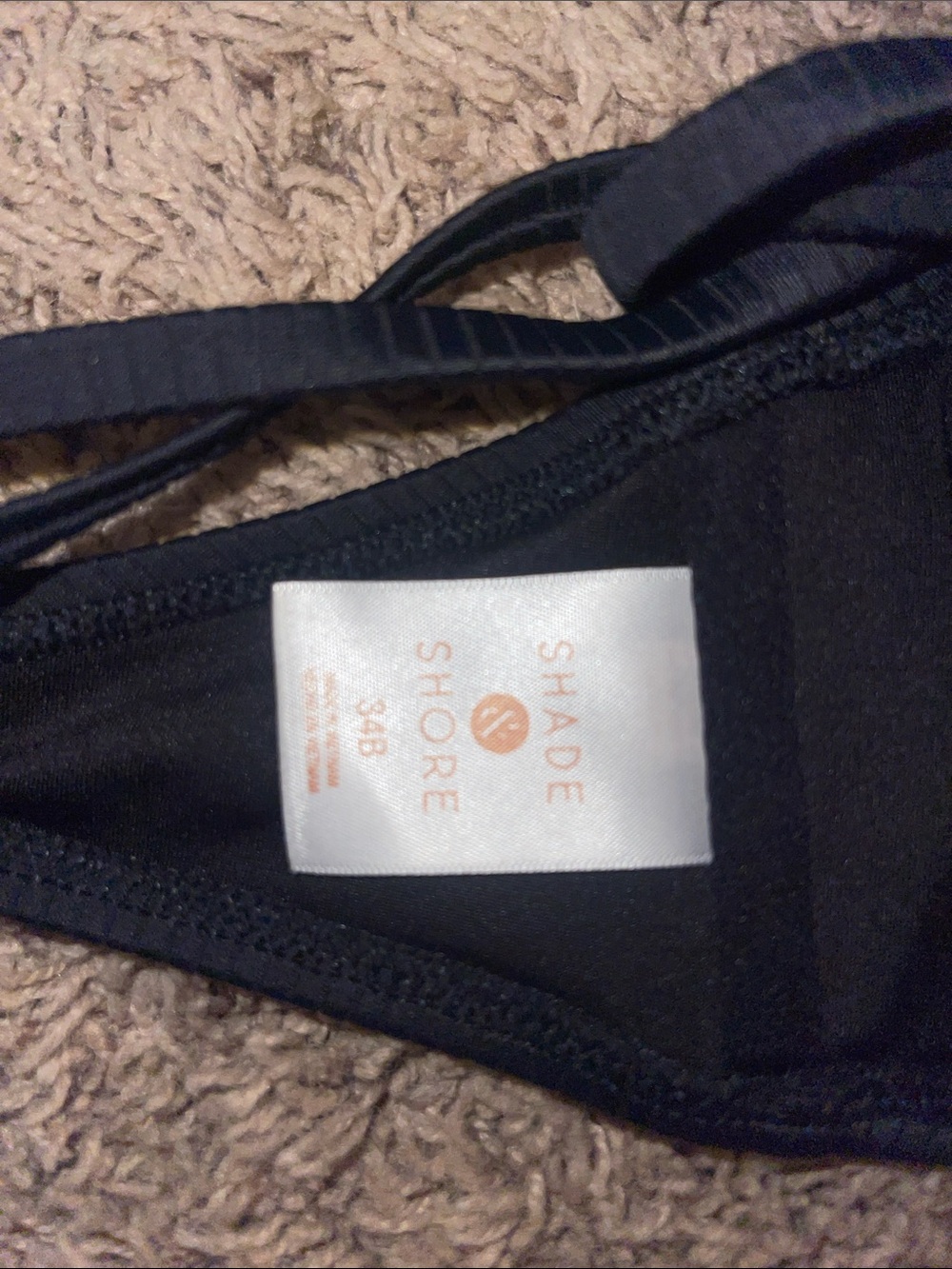Black Ribbed Bikini Top - Picture 2 of 5